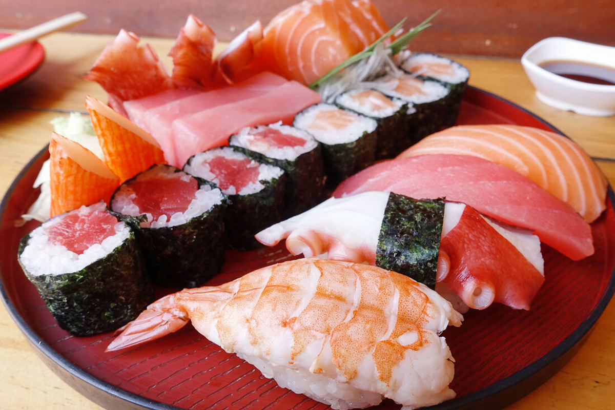 Заказ сета суши с морепродуктами домой
