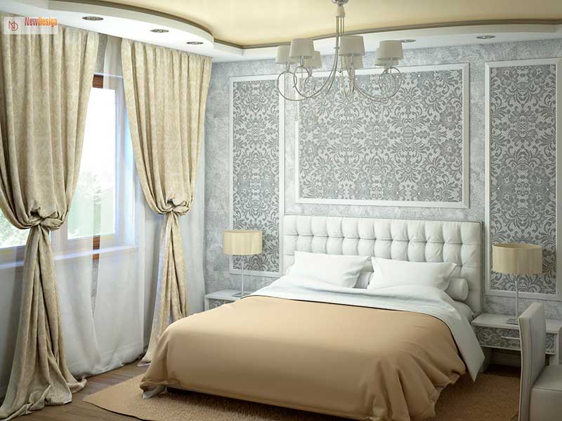 Интерьер частного дома: спальня (работа дизайнеров newdesign.com.ua)