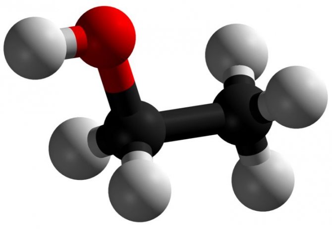 Молекула етанолу - етиловий спирт