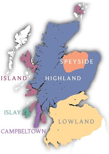 регіони виробництва шотландського віскі фото
