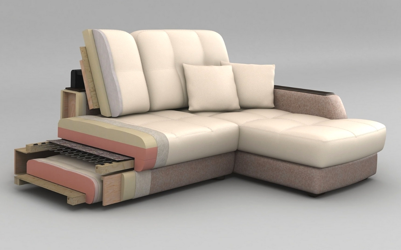 Мягкий диван в разрезе